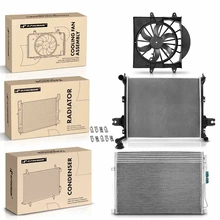 3 Pcs Radiator & AC Condenser & Cooling Fan Kit
