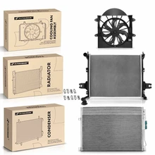 3 Pcs Radiator & AC Condenser & Cooling Fan Kit
