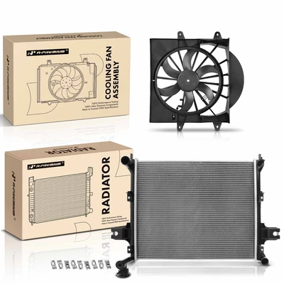 2 Pcs Radiator & Cooling Fan Assembly Kit