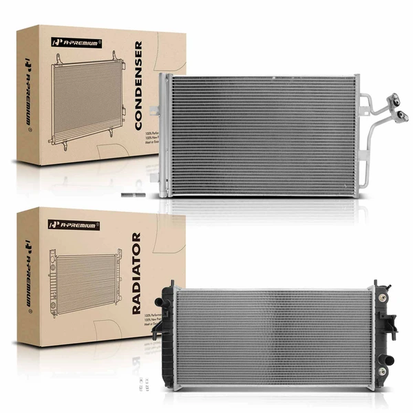 Radiator & AC Condenser Cooling Kit for Buick Lucerne 2006-2008 3.8L Automatic