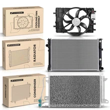 3 Pcs Radiator & AC Condenser & Cooling Fan Kit