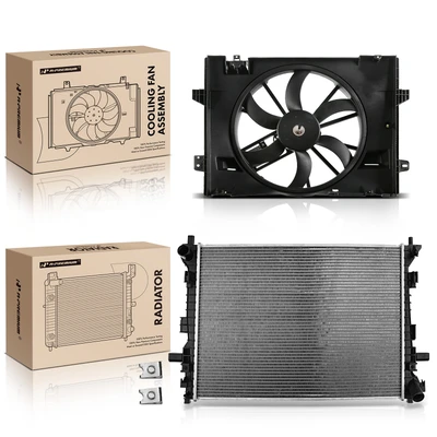 2 Pcs Radiator & Cooling Fan Assembly Kit