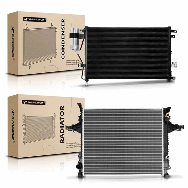 Radiator & AC Condenser Cooling Kit for VoLvo XC90 2003-2005 2.5L 2.9L 4.4L