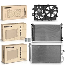 3 Pcs Radiator & AC Condenser & Cooling Fan Kit