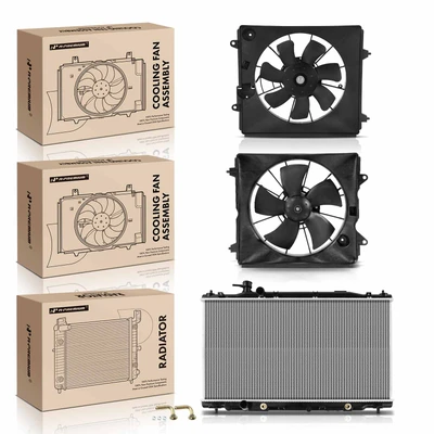 3 Pcs Radiator & Cooling Fan Assembly Kit