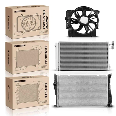 3 Pcs Radiator & AC Condenser & Cooling Fan Kit