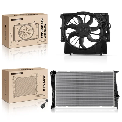 2 Pcs Radiator & Cooling Fan Assembly Kit