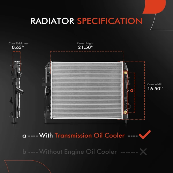 Radiator with Transmission Oil Cooler for Mazda MX-5 Miata 2006-2015