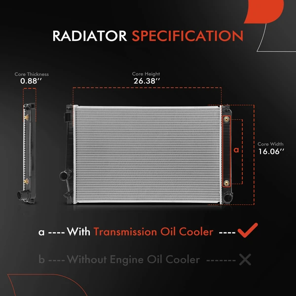 Radiator with Transmission Oil Cooler for Toyota RAV4 2018 2.5L with Towing Package