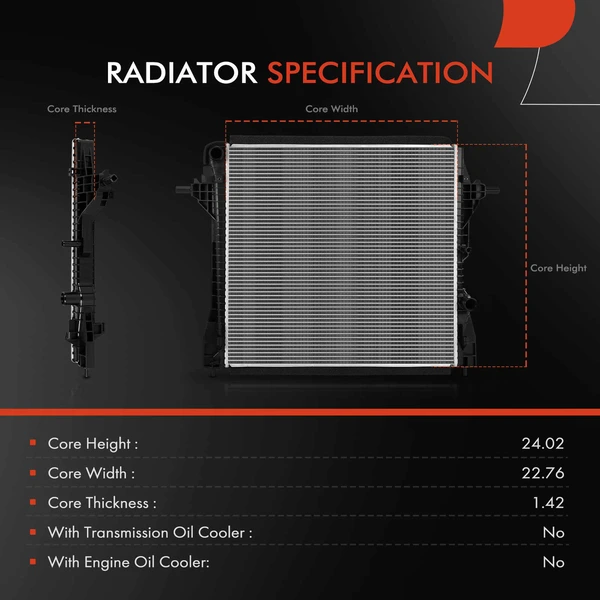 Plastic+Aluminium Radiator for Genesis GV80 2021-2024 3.5L Crossflow
