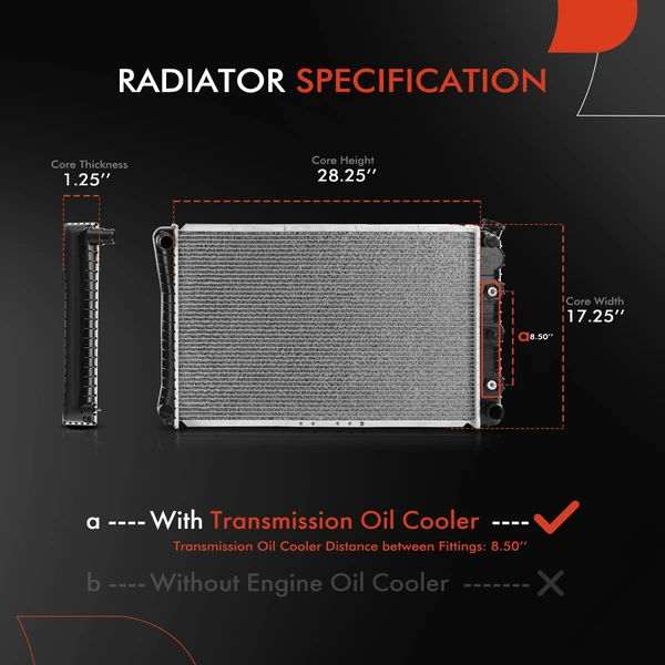 Aluminum Radiator with Transmission Oil Cooler for Chevy C10 C20 G10 G20 K10 Oldsmobile