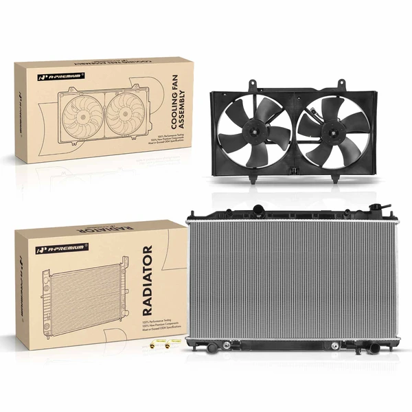 2 Pcs Radiator & Cooling Fan Assembly Kit for 2007-2008 Nissan Maxima