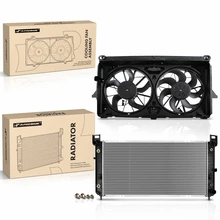 2 Pcs Radiator & Cooling Fan Assembly Kit for 2007-2014 GMC Yukon