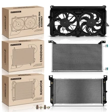 3 Pcs Radiator & AC Condenser & Cooling Fan Kit