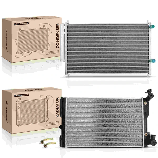 Radiator & AC Condenser Cooling Kit for Toyota Corolla 09-13 Pontiac Vibe 09-10