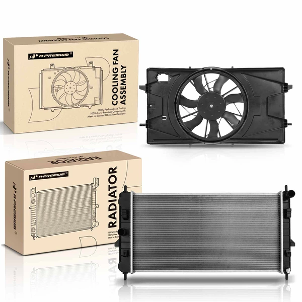 2 Pcs Radiator & Cooling Fan Assembly Kit for 2007-2010 Pontiac G5