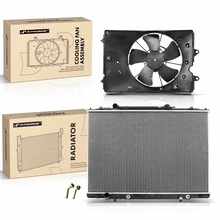 2 Pcs Radiator & Cooling Fan Assembly Kit for 2009-2015 Honda Pilot