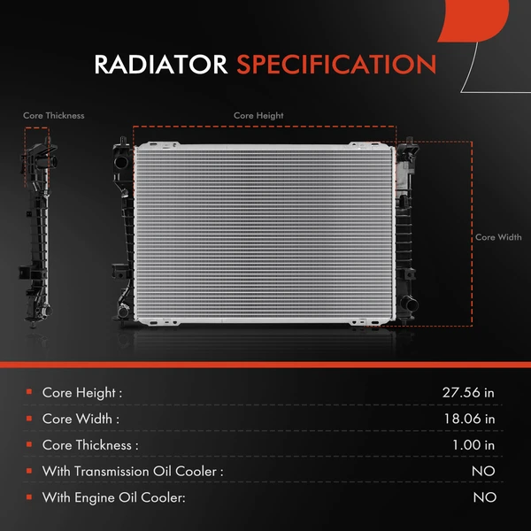 Aluminum Radiator without Oil Cooler for Ford Escape 2008-2012 Mazda Tribute Mercury