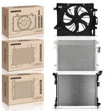 3 Pcs Radiator & AC Condenser & Cooling Fan Kit