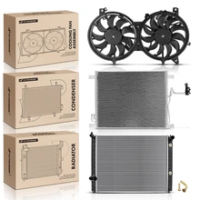 3 Pcs Radiator & AC Condenser & Cooling Fan Kit