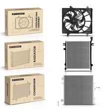 3 Pcs Radiator & AC Condenser & Cooling Fan Kit for 2008-2012 Jeep Liberty