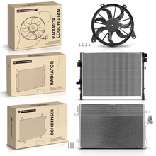 3 Pcs Radiator & AC Condenser & Cooling Fan Kit