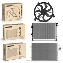 3 Pcs Radiator & AC Condenser & Cooling Fan Kit