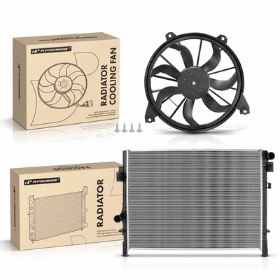 2 Pcs Radiator & Cooling Fan Assembly Kit