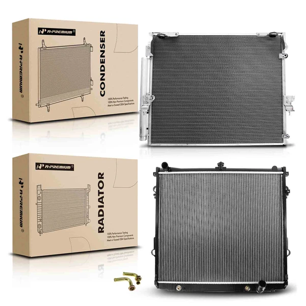 Radiator & AC Condenser Cooling Kit for 2008-2011 2013-2018 Lexus LX570