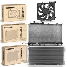 3 Pcs Radiator & AC Condenser & Cooling Fan Kit for 2009-2013 Subaru Forester