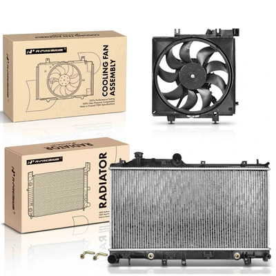 2 Pcs Radiator & Cooling Fan Assembly Kit