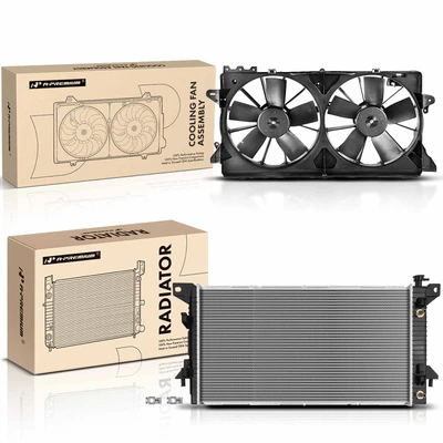2 Pcs Radiator & Cooling Fan Assembly Kit