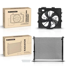 2 Pcs Radiator & Cooling Fan Assembly Kit for 2009 Cadillac SRX 4.6L V8