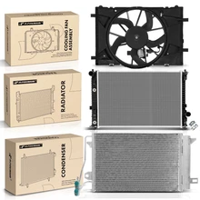 3 Pcs Radiator & AC Condenser & Cooling Fan Kit
