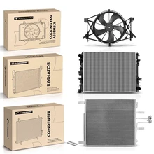 3 Pcs Radiator & AC Condenser & Cooling Fan Kit