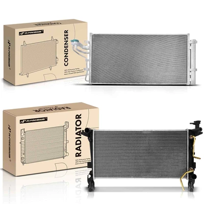 2 Pcs Radiator & AC Condenser Cooling Kit