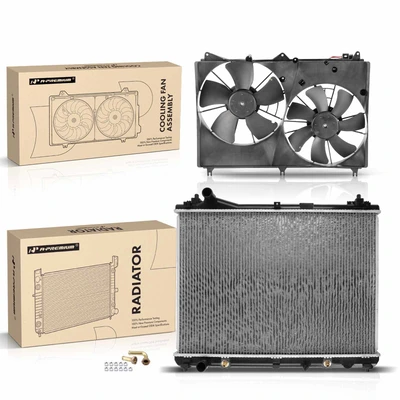 2 Pcs Radiator & Cooling Fan Assembly Kit