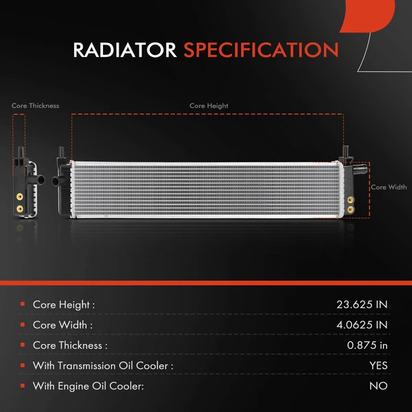 Aluminum Radiator for Lexus HS250h 2010-2012 L4 2.4L Naturally Aspirated
