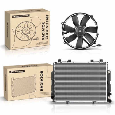 2 Pcs Radiator & Cooling Fan Assembly Kit for Mercedes-Benz W140 C140 400SE CL500