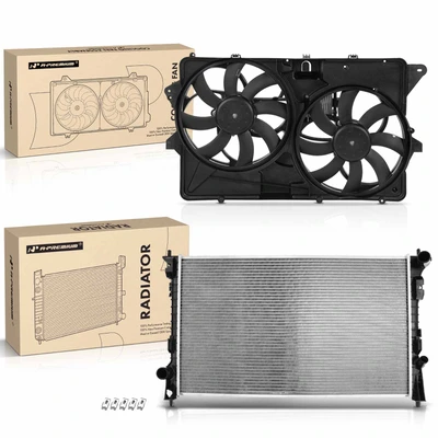 2 Pcs Radiator & Cooling Fan Assembly Kit