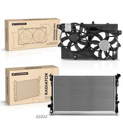 2 Pcs Radiator & Cooling Fan Assembly Kit