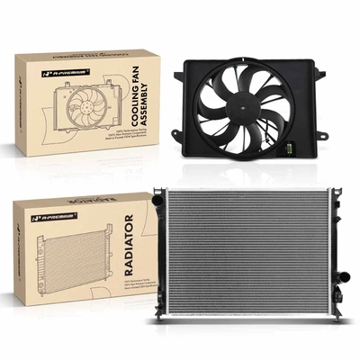 2 Pcs Radiator & Cooling Fan Assembly Kit
