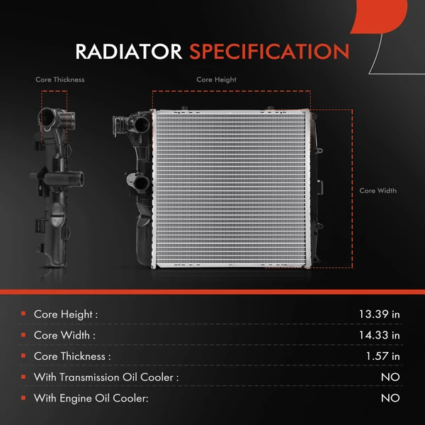 Driver Radiator for Porsche 911 Boxster 2005-2012 Cayman 2006-2012