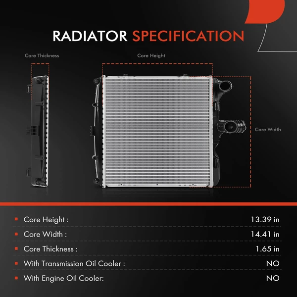 Passenger Radiator for Porsche 911 Boxster 2005-2012 Cayman 2006-2010