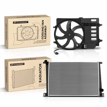 2 Pcs Radiator & Cooling Fan Assembly Kit
