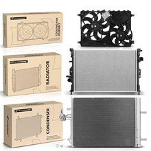 3 Pcs Radiator & AC Condenser & Cooling Fan Kit