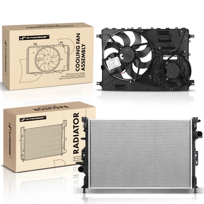 2 Pcs Radiator & Cooling Fan Assembly Kit