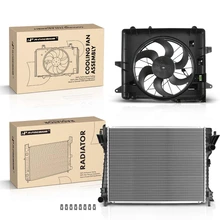 2 Pcs Radiator & Cooling Fan Assembly Kit for 2011-2014 Ford Mustang