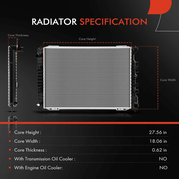 Aluminum Radiator without Oil Cooler for Ford Escape 2010-2012 L4 2.5L