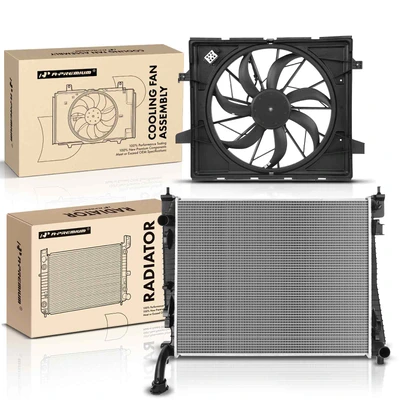 2 Pcs Radiator & Cooling Fan Assembly Kit